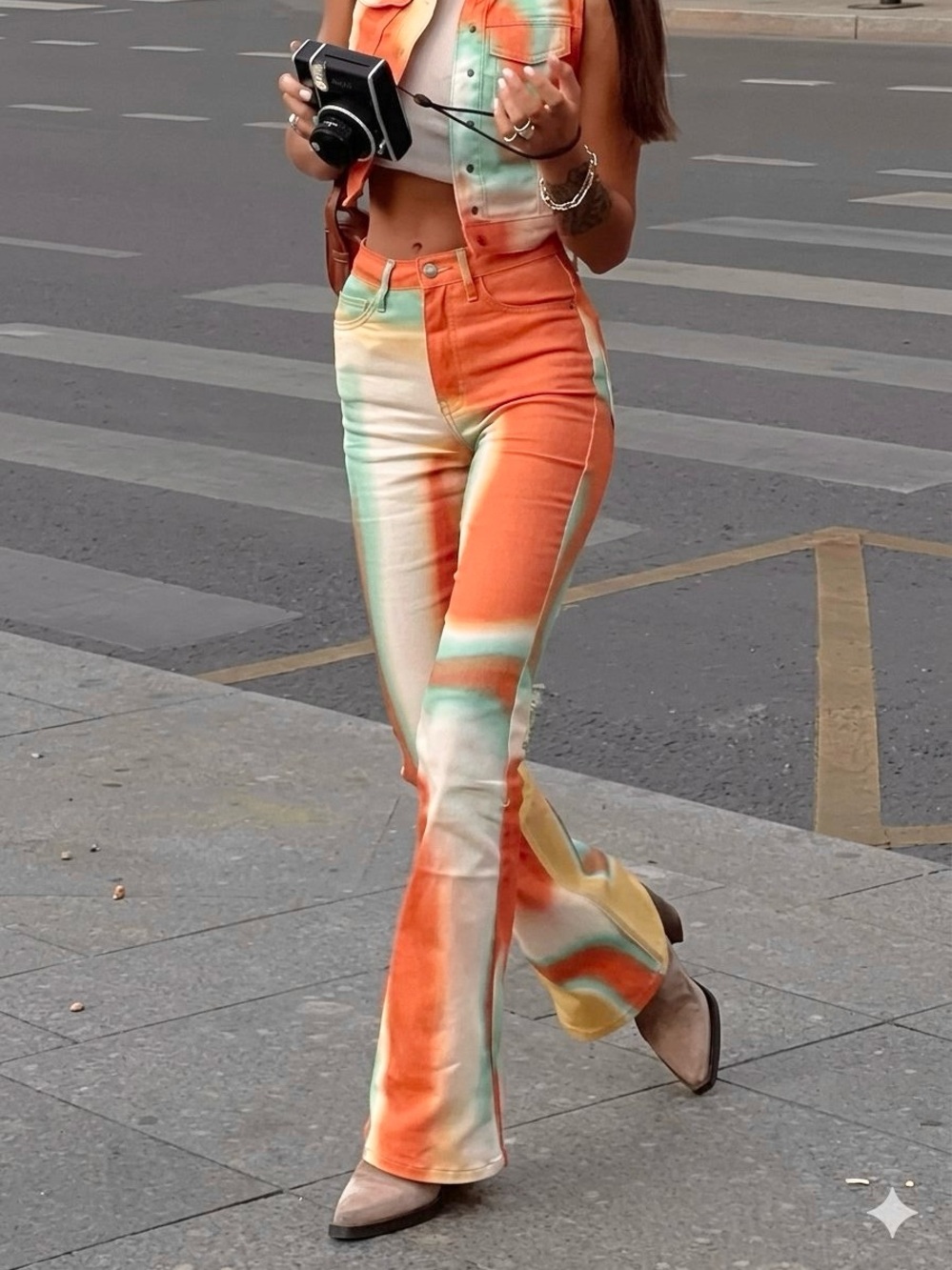 $199 Jaded London Colorful Wide Leg City Jeans NWT Size 24 Women’s